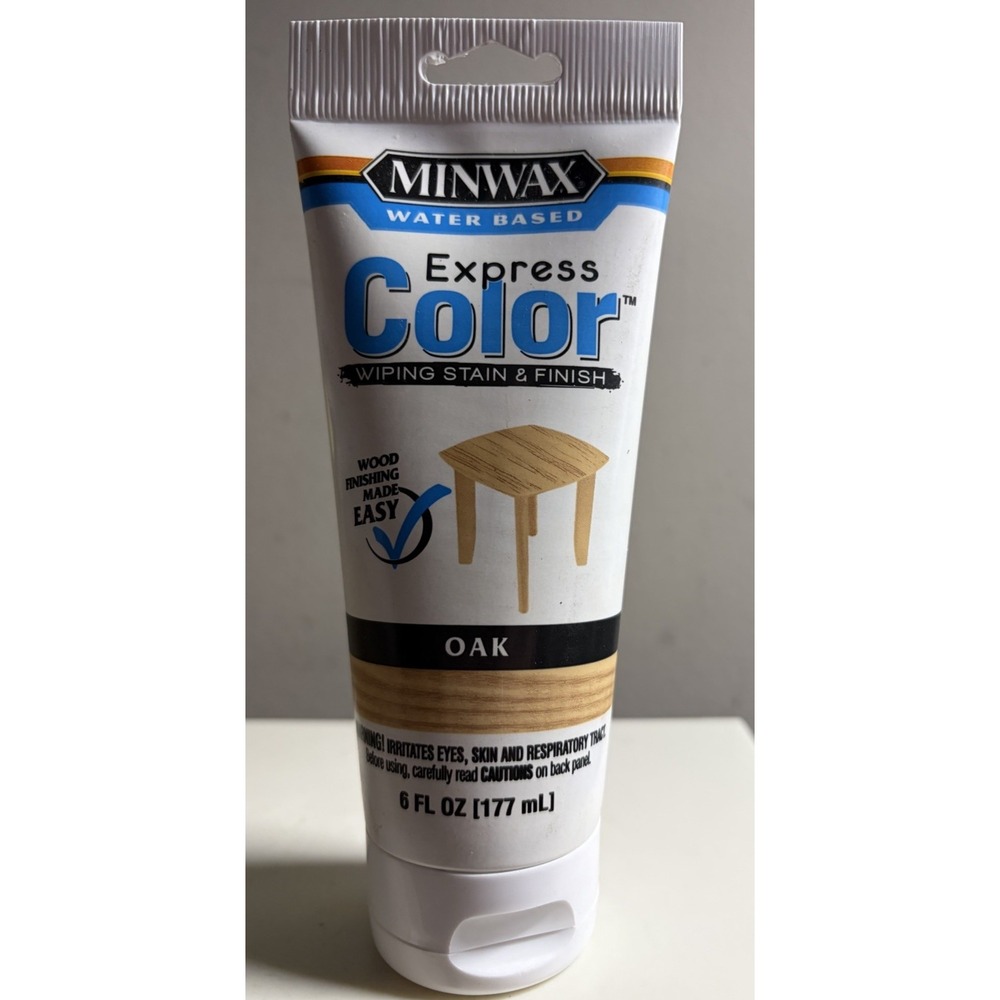 1 Tube Minwax Water Based Express Color Wiping Stain & Finish Oak 6 fl oz